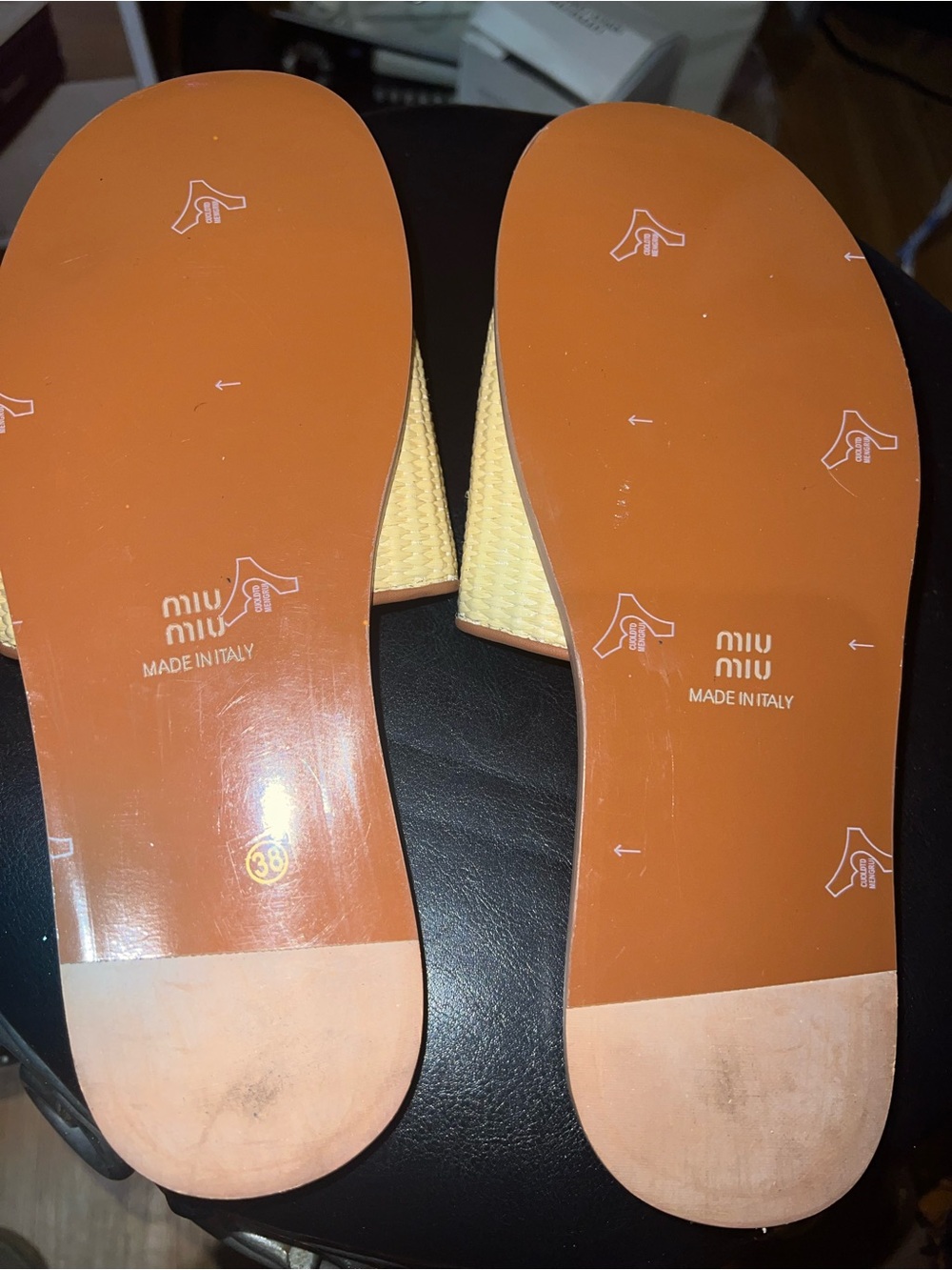 Beautiful Beige Raffia Slides - Picture 2 of 2